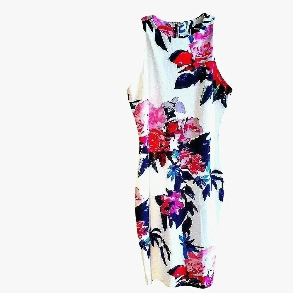 NWOT white dress with floral pattern Size Medium